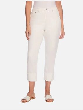 Frye Women’s High-Rise Cuffed Crop Jeans White/Ivory Size:10/30